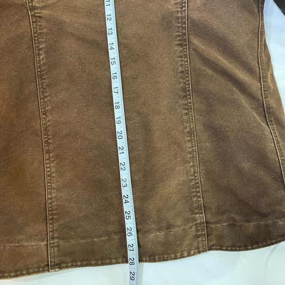 VINTAGE carhartt Dark Brown Sun Faded Canvas Lined Chore Utility Barn Jacket L - Picture 13 of 13